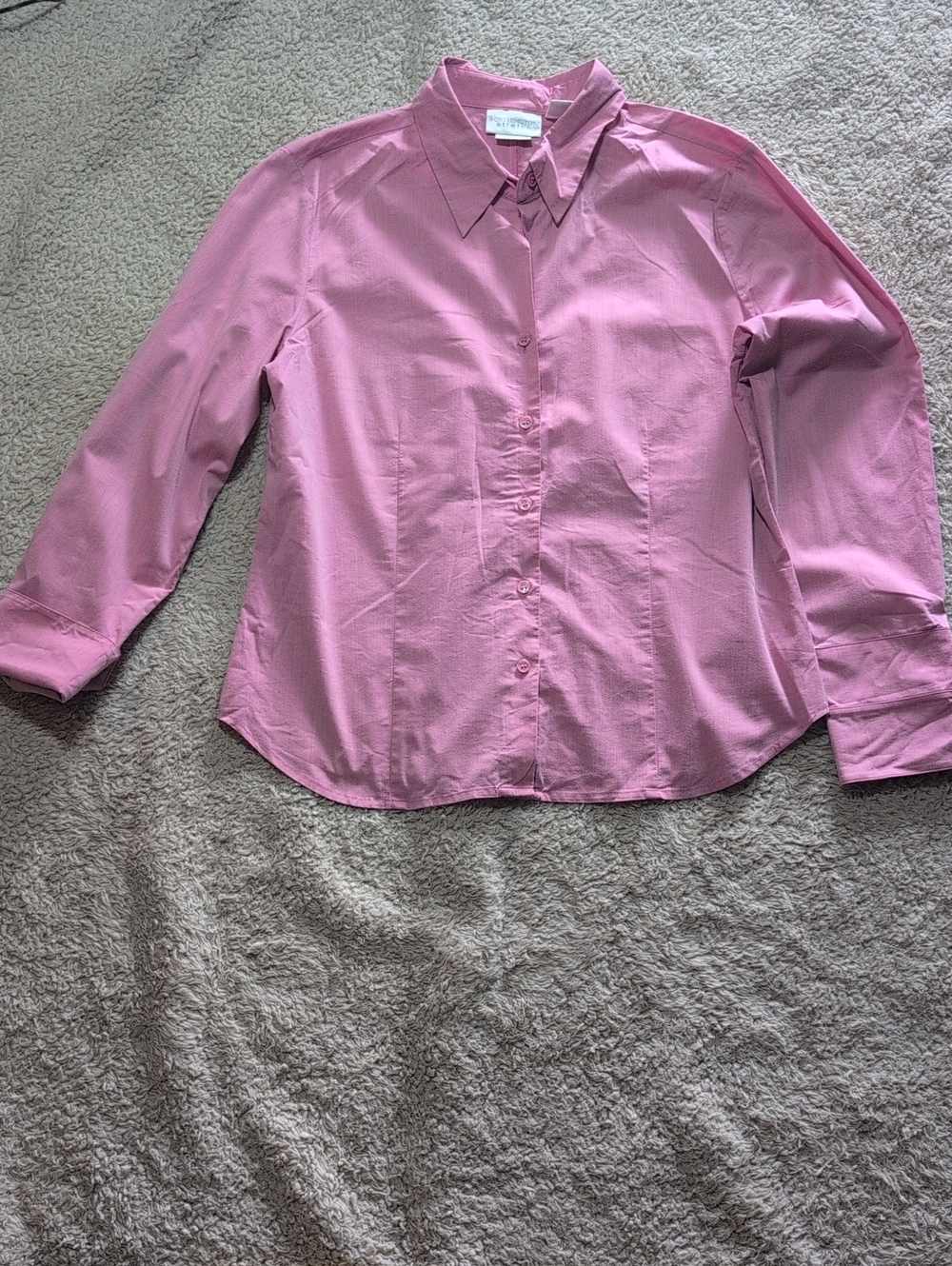 Worthington Pink Button-Down Tapered Dress Shirt Size 12